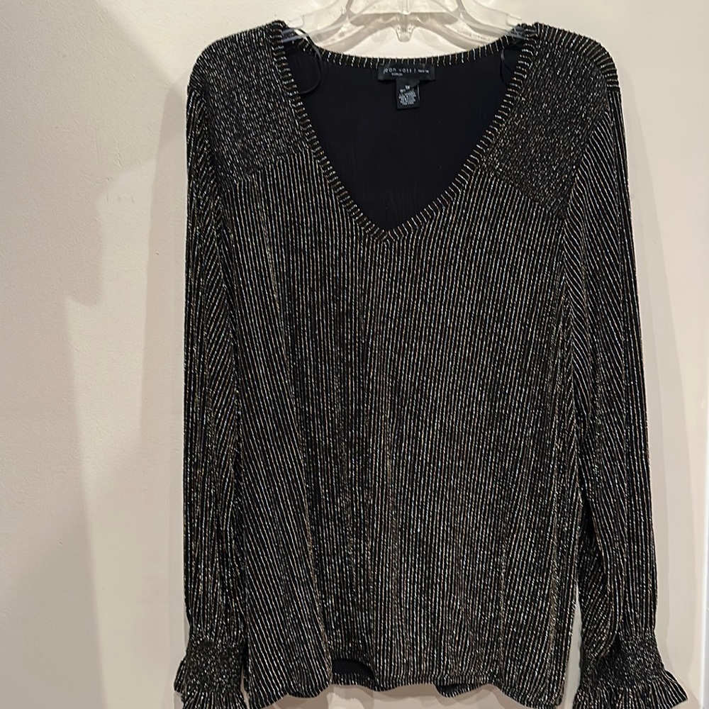 Black silver gold metallic party shirt